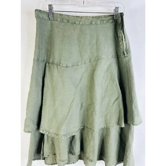 Sundance Linen Cotton Tiered Frilly Skirt Lagenlook Artsy - Picture 6 of 10